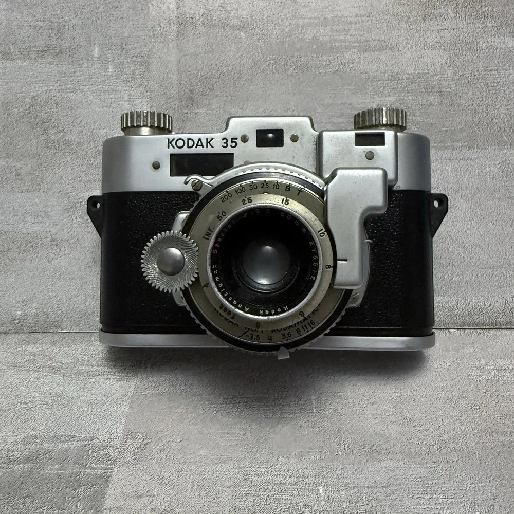 Vintage Kodak 35 Rangefinder Camera w/ Anastar‎ 50mm f/3.5 Lens Untested AS IS